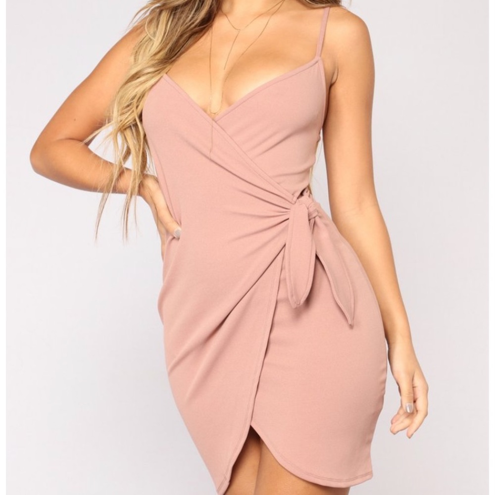Mauve Midi Wrap Dress